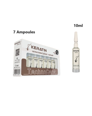 10 Ampoules 10ml Lotion Kératine - Cheveux Frisés et Endommagés