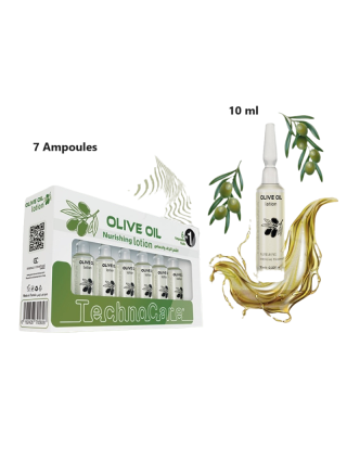 7 Ampoules 10ml Lotion Huile d'Olive - Technocare Cheveux Sensibles et Desséchés