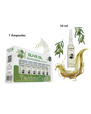 7 Ampoules 10ml Lotion Huile d'Olive - Technocare Cheveux Sensibles et Desséchés