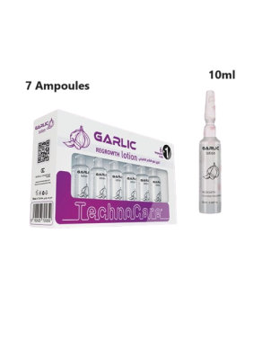 7 Ampoules 10ml Lotion Extrait d'Ail - TechnoCare Anti Chute Cheveux