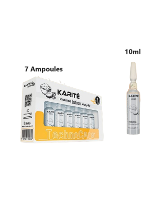 7 Ampoules 10ml Lotion Karité - Technocare Cheveux Déshydratés