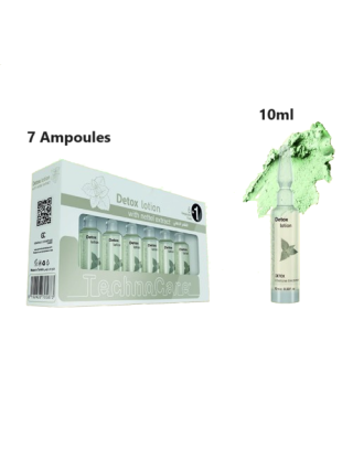 7 Ampoules 10ml Lotion Argile Vert Detox - Technocare Cheveux Gras