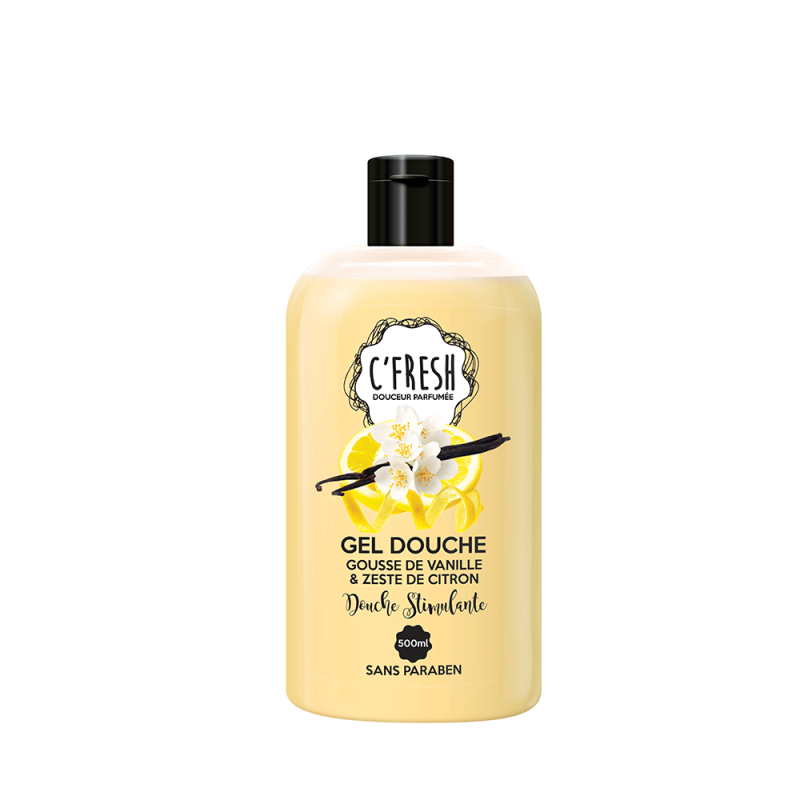 C'Fresh - Gel Douche 500ml - Gousse de Vanille & Zeste de Citron