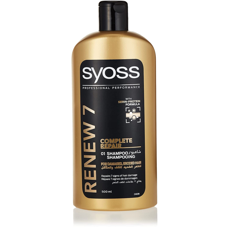 Syoss Shampoing 500ml - Renew 7 - Cheveux Endommagés et Abîmés