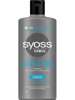 Syoss Shampoing 500ml - Clean & Cool - Pour Hommes