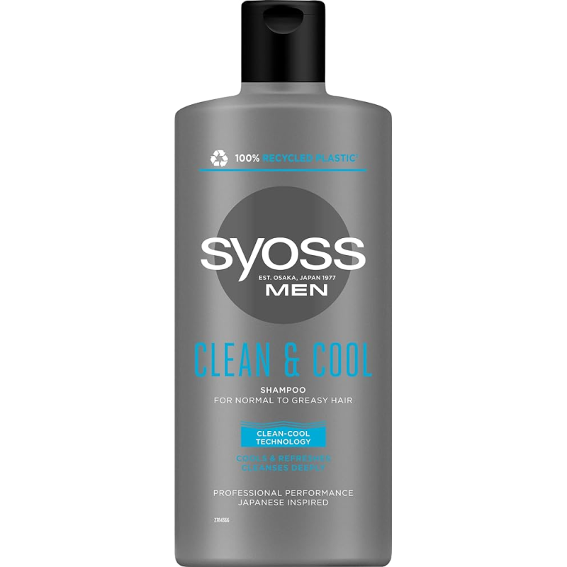 Syoss Shampoing 500ml - Clean & Cool - Pour Hommes