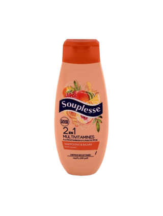 Souplesse Shampoing Multi Vitamines 350ml - Cheveux Secs et Abîmés