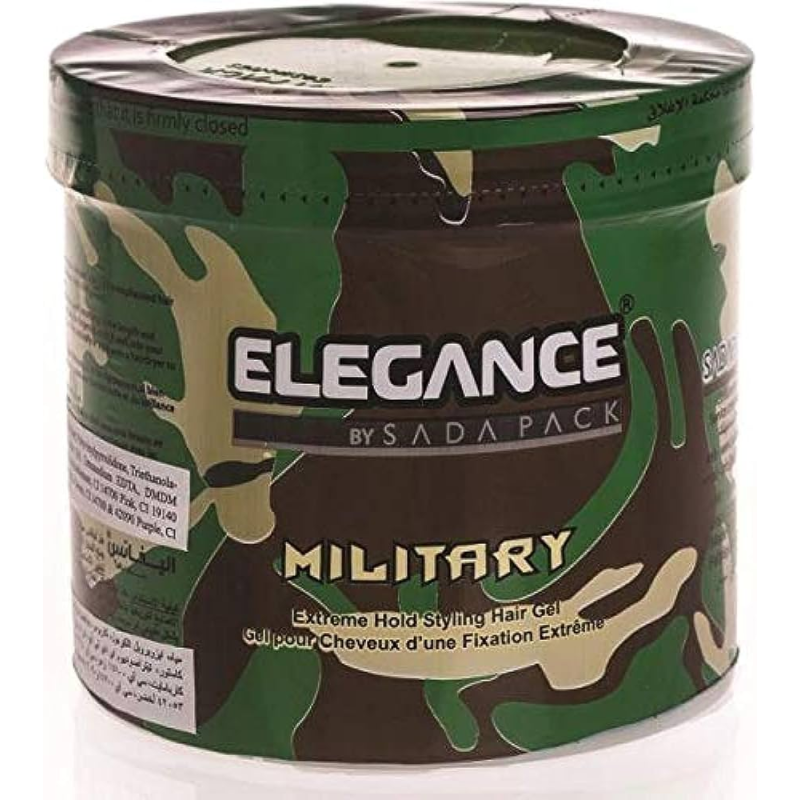 Elegance Triple Action Gel Styling Hair Militaire 250ml - Gel Coiffure Cheveux pour Hommes