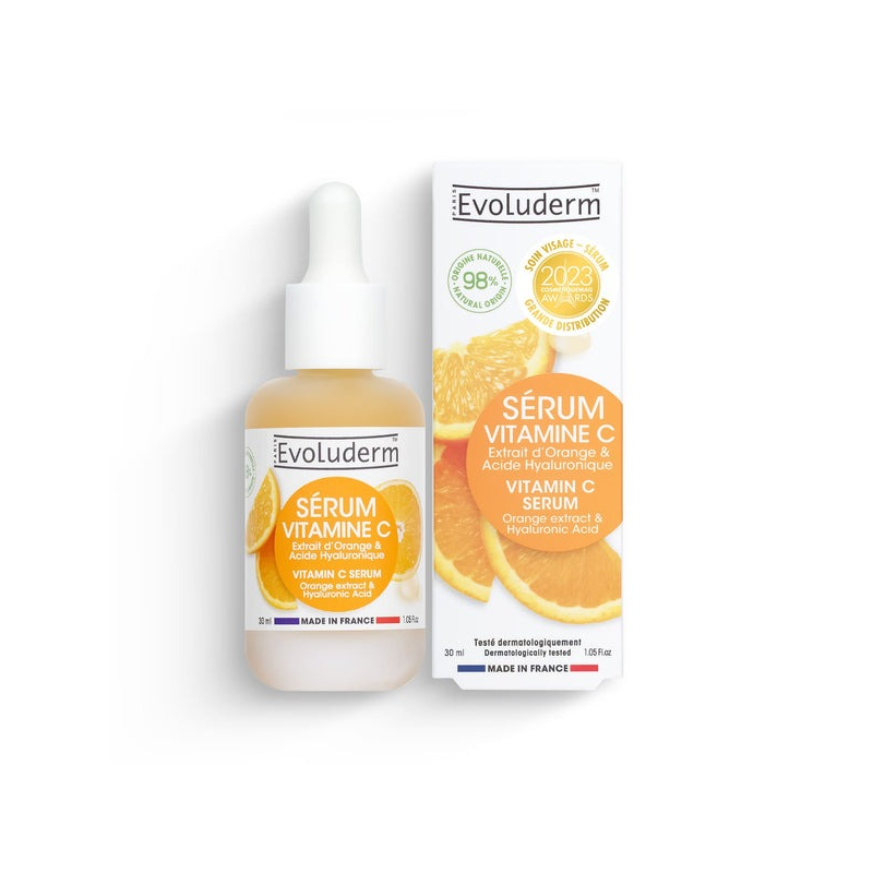 Evoluderm Sérum Vitamine C Extrait d'Orange et Acide Hyaluronique 30ml