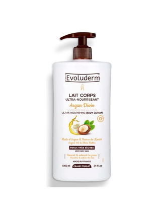 Evoluderm Lait De Corps Ultra-Nourissant Huile d'Argan & Beurre De Carité 1L