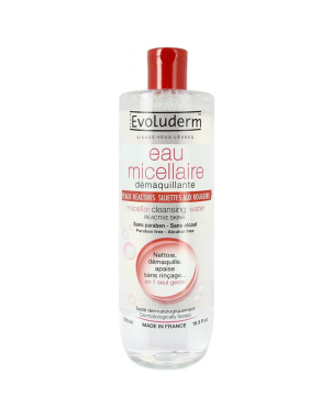 Evoluderm Eau Micellaire Demaquillante Peaux Réactives, Sujettes Aux Rougeurs 500ml