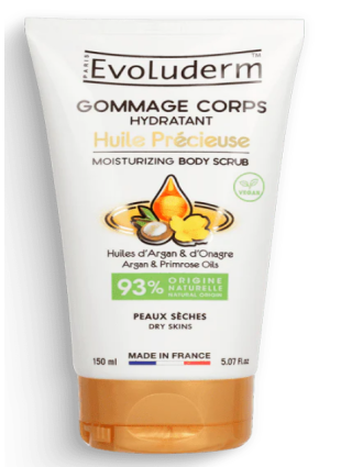 Evoluderm Gommage Corps Hydratant Huile Précieuse Peaux Sèches 150ml