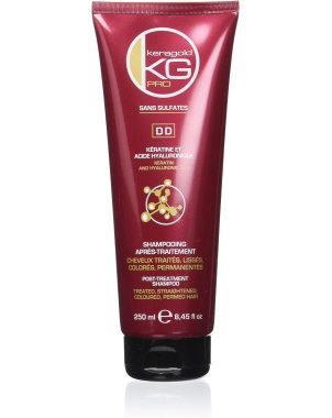 Shampooing Professionnel DD Après-Traitement Cheveux Traités, Lisée, Colorés, Permanantés - Keragold 250ml