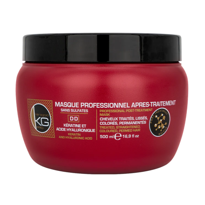 Masque Professionnel Après-Traitement Cheveux Traités, Lissés, Colorés, Permanentés Keragold 500ml