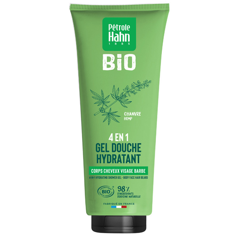 Gel Douche 4 en 1 Corps, Cheveux, Visage, Barbe Chanvre hemp Pétrole Hahn Bio 250ml