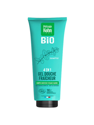 Gel Douche 4 en 1 Corps, Cheveux, Visage, Barbe EUCALYPTUS Pétrole Hahn Bio 250ml