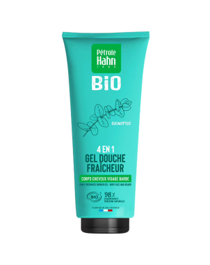 Gel Douche 4 en 1 Corps, Cheveux, Visage, Barbe EUCALYPTUS Pétrole Hahn Bio 250ml