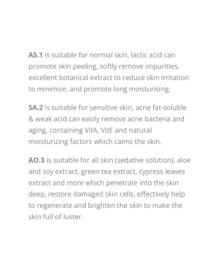 Hydrafacial Solutions Liquides (AS1, SA2, AO3) - Soins Professionnel Esthétique