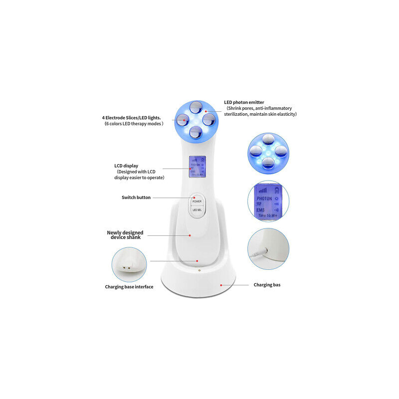 Machine Ultrasonic LED Face Massager Anti Age Anti Rides - Esthétique