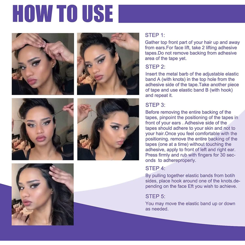 Stickers Visage V-Forme 40 pcs - Lifting Visage et Sourcils Maquillage