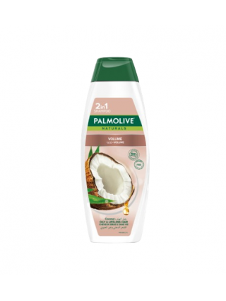 Palmolive Shampoing 2 en 1 Noix de Coco 380ml - Volume Cheveux Gras et Fins