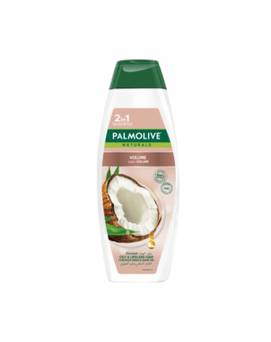 Palmolive Shampoing 2 en 1 Noix de Coco 380ml - Volume Cheveux Gras et Fins