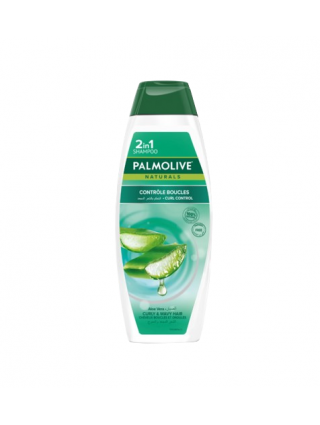 Palmolive Shampoing 2 en 1 Aleo Vera 380ml - Lissage Cheveux Bouclés et Ondulés