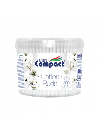 Bâtonnets Oreilles 300 pièces - Ultra Compact Cotton Buds