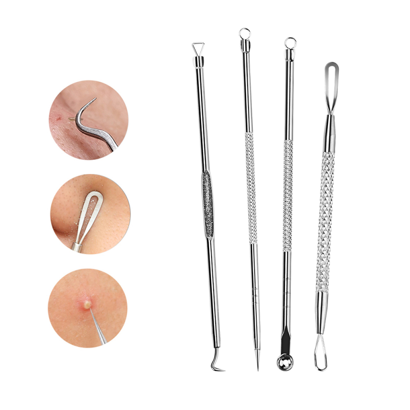 Pinces Tire Comédons Zinguer 4 pcs - Extraction des Points Noirs