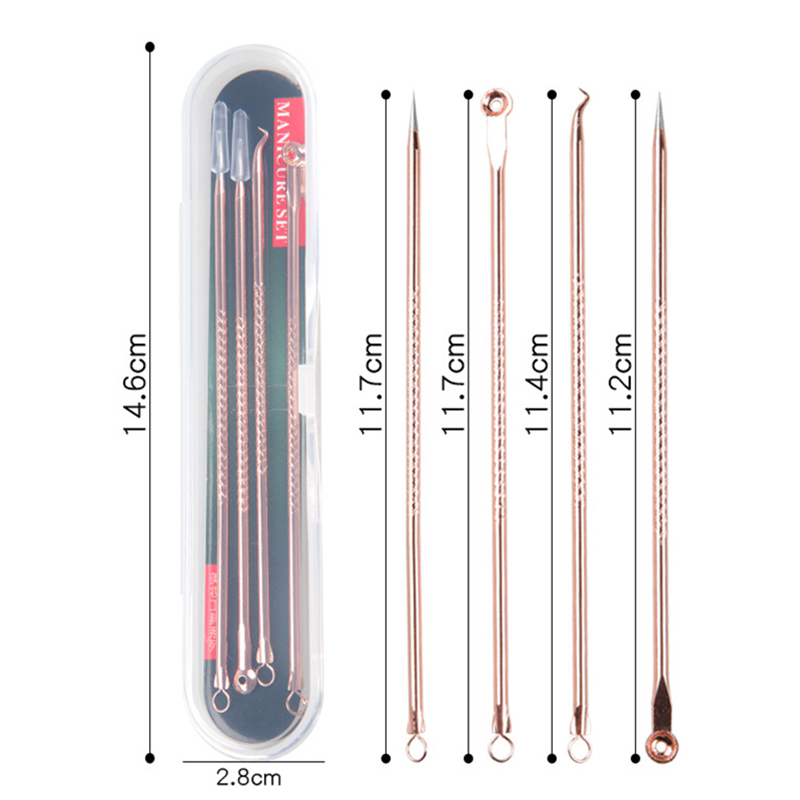 Pinces Tire Comédons Zinguer 4 pcs - Extraction des Points Noirs