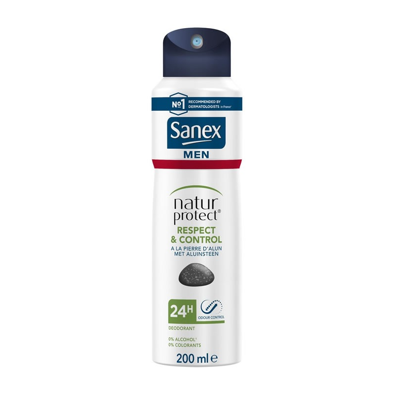 Sanex Déodorant Homme Natur Protect 200ml Pierre d'Alun 0% Alcool