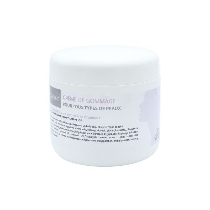 Crème de Gommage 450ml Tous Types de Peaux Aleo Vera Vitamine E - K-Reine