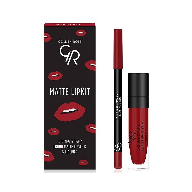 Golden Rose Matte Lip Kit Scarlet Red