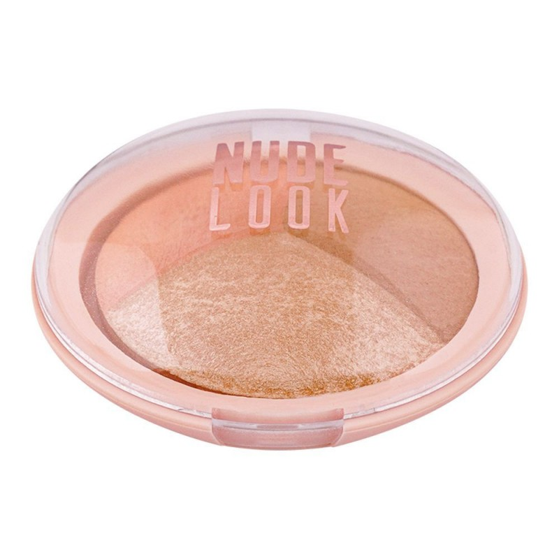 Golden Rose Nude Look Baked Trio Face Powder Blush Highlighter Bronzer