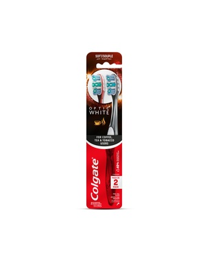 Colgate Brosse à Dents Optic White 1+1 Anti Café Thé et Tobacco