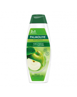 Palmolive Shampoing Pomme 380ml Pure et Fraîche pour Cheveux Normaux à Gras