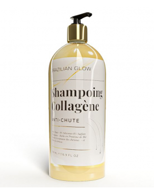 Shampoing Collagène Anti Chute 500ml Brazilian Glow Sans Formal Sulfate Parabène Sodium