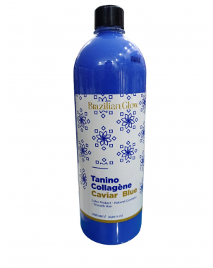 Soins Tanino Collagène Caviar Bleu 1L Brazilian Glow Cheveux Colorés