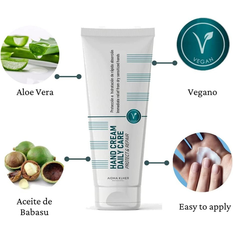 Crème Soin des Mains AIDHA KLHER Peau Sèche Aloe Vera Huile de Babassu