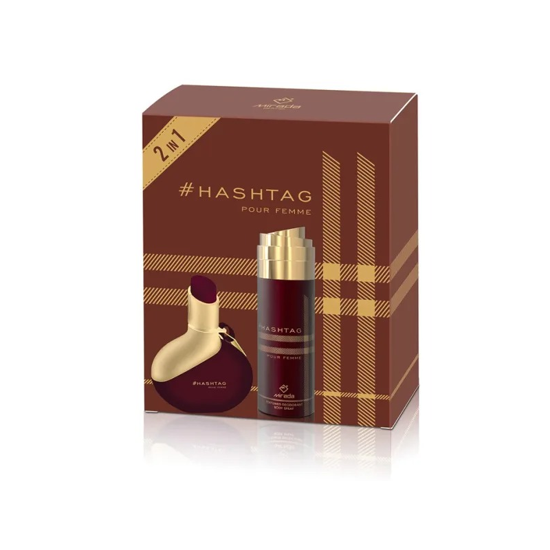 Mirada Coffret Hashtag : Parfum Eau de Toilette 85ml et Spray Déodorant 200ml pour Femme