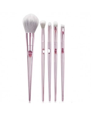 Kit-pinceaux-5-Ruby-Face-maquillage-makeup-visage-yeux-lèvres-fond-de-teint-rose-gold-métal-brush-set