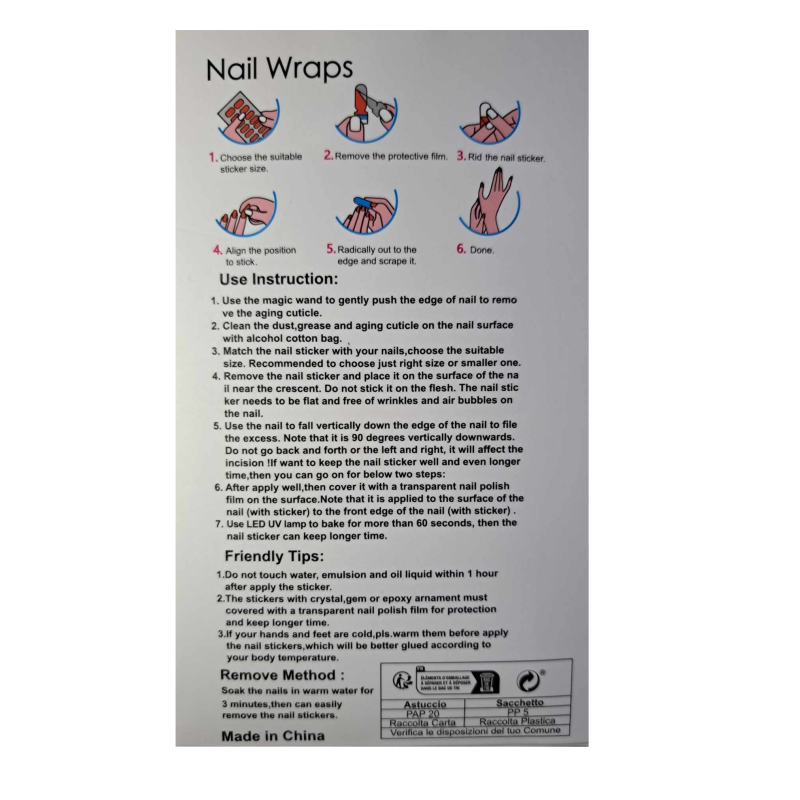 Stickers Press On Nails Accessoires Onglerie et Soins Ongles Manicure Rapide