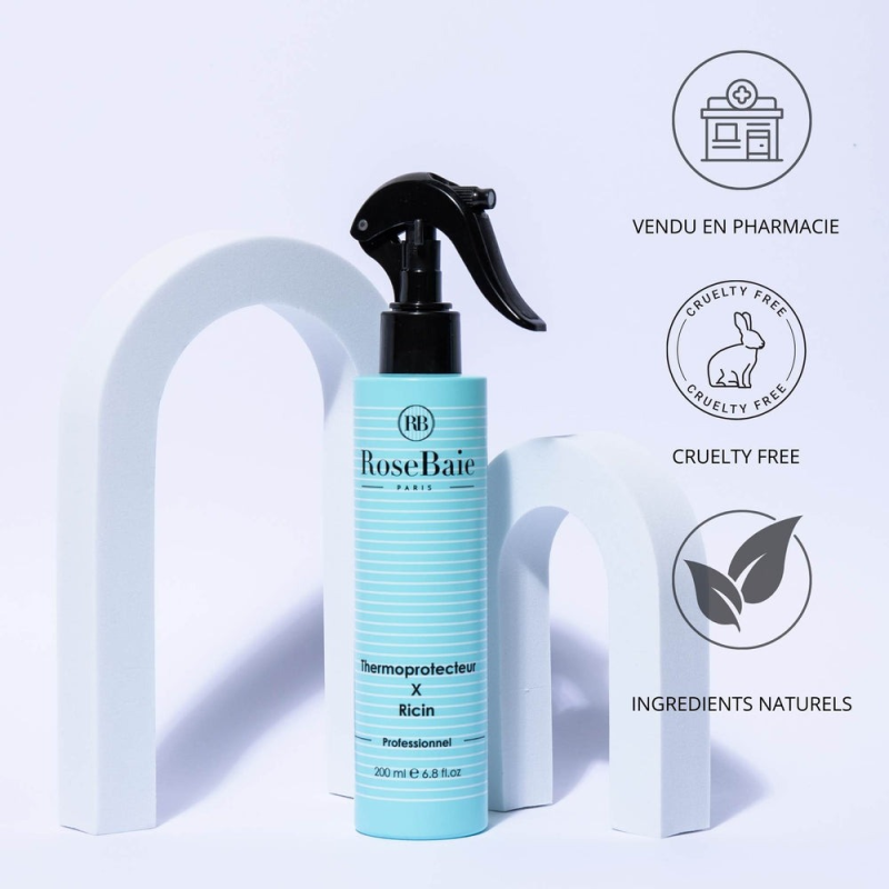 RoseBaie ThermoProtecteur Ricin 200ml Pousse et Hydratation Protection Contre la Chaleur
