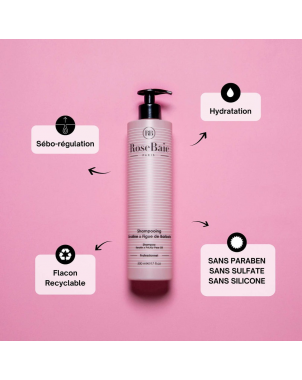 Shampoing Figue de Barbarie x Kératine 500ml RoseBaie Sebo Régulation Sébum Hydratation