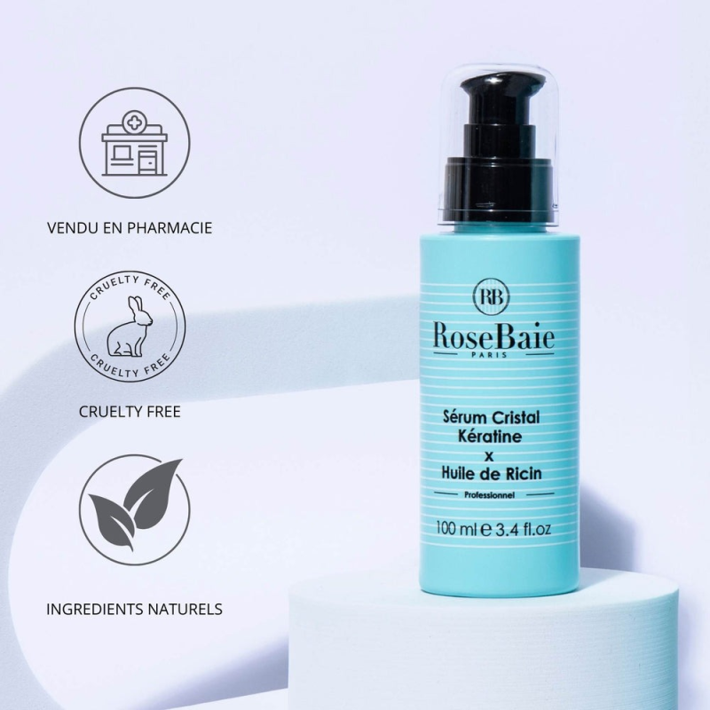 RoseBaie Sérum Huile de Ricin Kératine 100ml