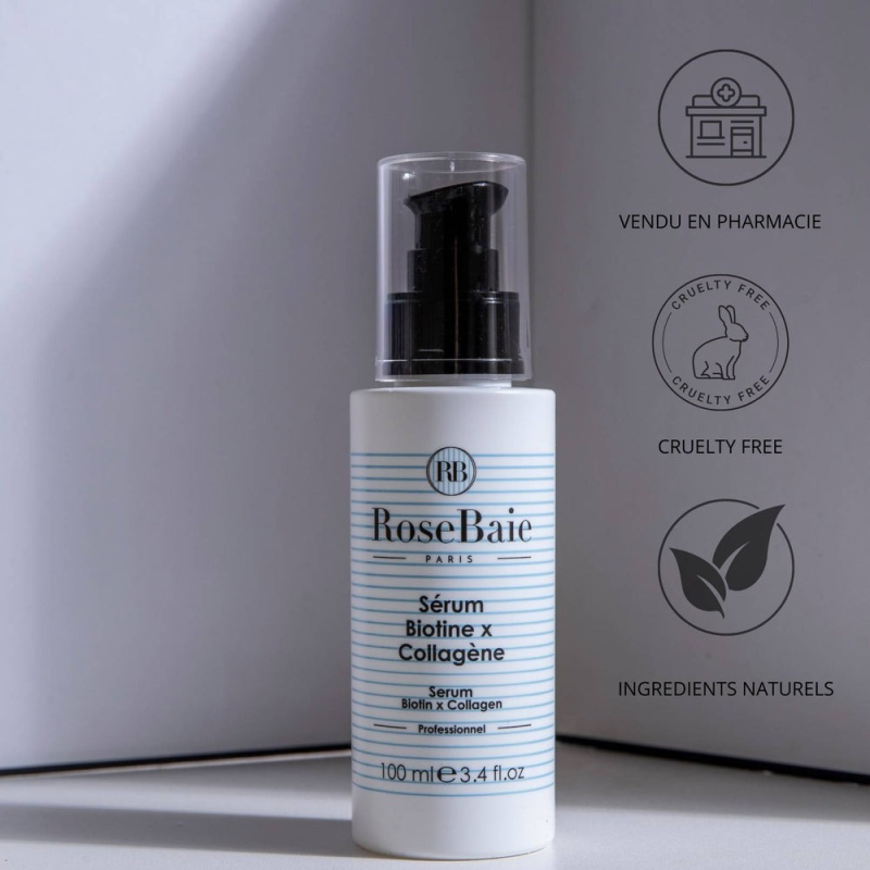 RoseBaie Sérum Biotine x Collagène 100ml Pousse et Chute des Cheveux