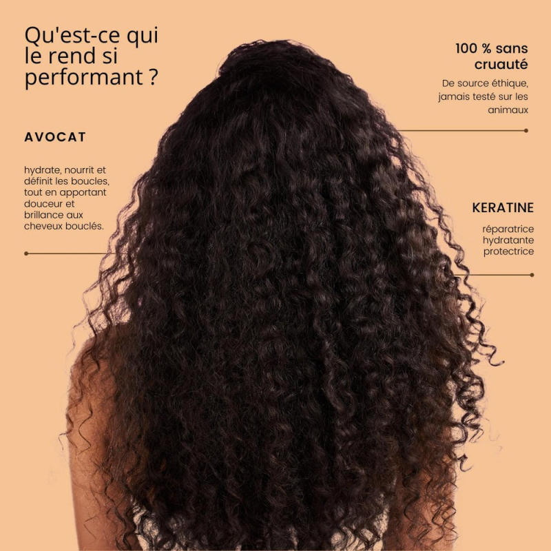 RoseBaie Masque Cheveux Bouclés 500ml Avocat x Kératine Curly Hair
