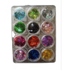 Paillettes - 12 Boîtes Décoration Ongles - Nail Art Manucure Pédicure