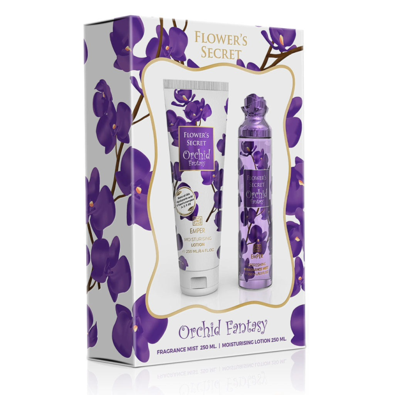 Emper Coffret Flowers Secret Orchid Fantasy : Body Mist Brume Corps 250ml + Body Lotion Lait de Corps250ml