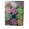Paillettes - 12 Boîtes Décoration Ongles - Nail Art Manucure Pédicure